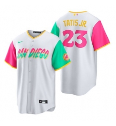 Men's San Diego Padres #23 Fernando Tatis Jr. 2022 City Connect Nike Games Jersey - White