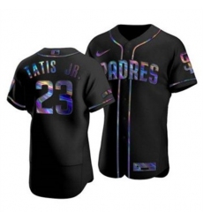 Men's San Diego Padres #23 Fernando Tatis Jr. Nike Iridescent Holographic Collection MLB Jersey - Black