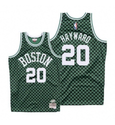 Mitchell & Ness Men's Boston Celtics #20 Gordon Hayward Green Checkerboard HWC Throwback NBA Jersey