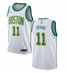  Men's Nike Boston Celtics #11 Kyrie Irving White NBA Swingman City Edition 2018-19 Jersey