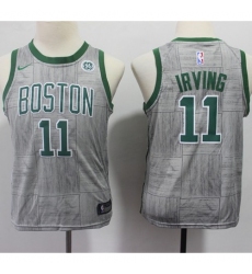  Youth Nike Boston Celtics #11 Kyrie Irving Gray NBA Swingman City Edition Jersey