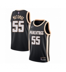 Men's Atlanta Hawks #55 Dikembe Mutombo Swingman Black Basketball Jersey - 2019 20 City Edition