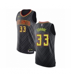 Men's Atlanta Hawks #33 Allen Crabbe Authentic Black Basketball Jersey - Icon Edition