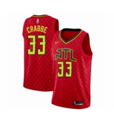 Men's Atlanta Hawks #33 Allen Crabbe Authentic Red Basketball Jersey Statement Edition