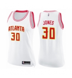 Women's Atlanta Hawks #30 Damian Jones Swingman White Pink Fashion Basketball Jersey