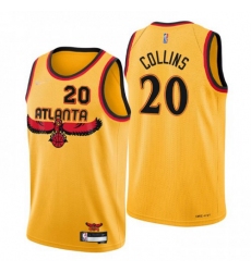 Men's Atlanta Hawks #20 John Collins Nike Gold 2021-22 Swingman NBA Jersey - City Edition