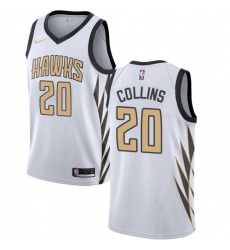 Men's Nike Atlanta Hawks #20 John Collins White NBA Swingman City Edition 2018-19 Jersey