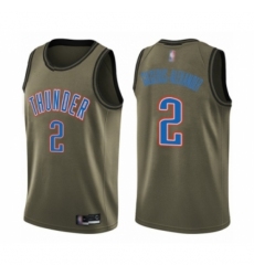 Men's Oklahoma City Thunder #2 Shai Gilgeous-Alexander Swingman Green Salute to Service Basketball Jersey