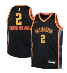 Unisex Oklahoma City Thunder #2 Shai Gilgeous-Alexander Black City Edition Jersey