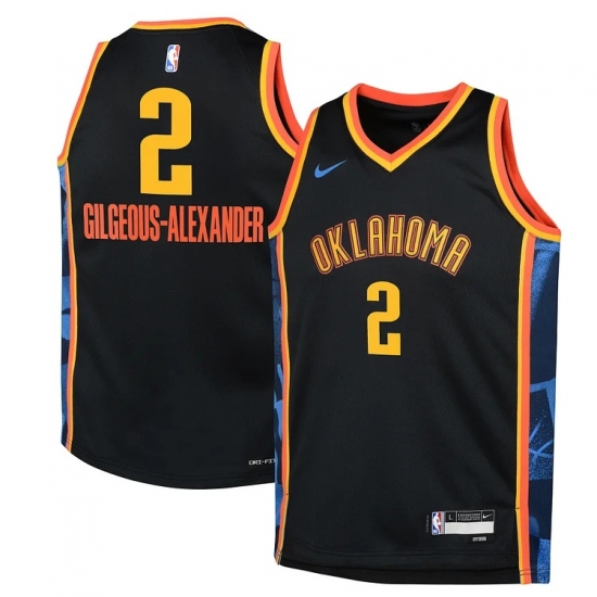 Unisex Oklahoma City Thunder #2 Shai Gilgeous-Alexander Black City Edition Jersey Unisex Oklahoma City Thunder #2 Shai Gilgeous-Alexander Black City Edition Jersey