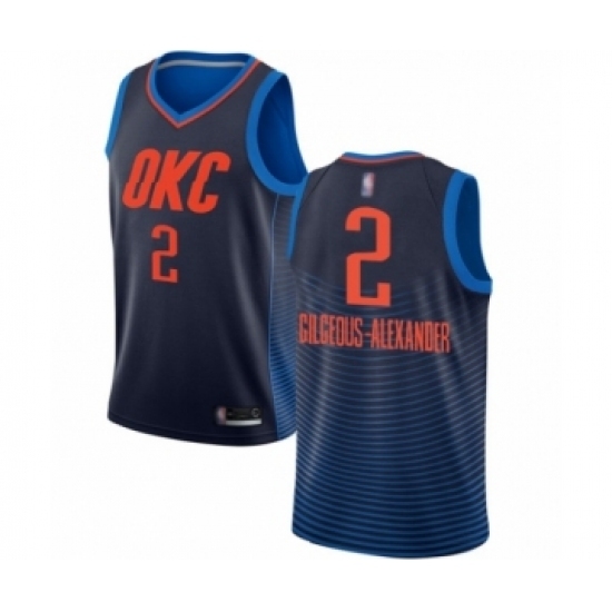 Women's Oklahoma City Thunder #2 Shai Gilgeous-Alexander Swingman Navy Blue Basketball Jersey Statement Edition Women's Oklahoma City Thunder #2 Shai Gilgeous-Alexander Swingman Navy Blue Basketball Jersey Statement Edition