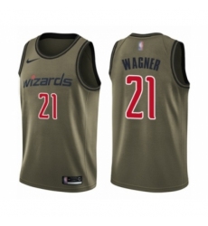 Men's Washington Wizards #21 Moritz Wagner Swingman Green Salute to Service Basketball Jersey