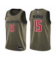 Youth Washington Wizards #15 Moritz Wagner Swingman Green Salute to Service Basketball Jersey