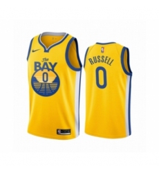 Men's Golden State Warriors #0 D'Angelo Russell Authentic Gold Finished Basketball Jersey - Statement Edition