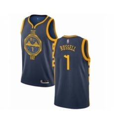 Men's Golden State Warriors #1 D'Angelo Russell Authentic Navy Blue Basketball Jersey - City Edition