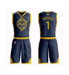 Men's Golden State Warriors #1 D'Angelo Russell Swingman Navy Blue Basketball Suit Jersey - City Edition