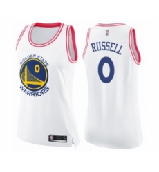 Women's Golden State Warriors #0 D'Angelo Russell Swingman White Pink Fashion Basketball Jersey