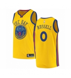 Youth Golden State Warriors #0 D'Angelo Russell Swingman Gold Basketball Jersey - City Edition