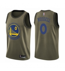 Youth Golden State Warriors #0 D'Angelo Russell Swingman Green Salute to Service Basketball Jersey