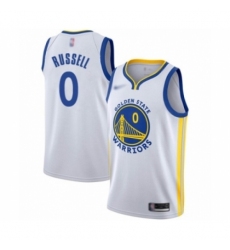 Youth Golden State Warriors #0 D'Angelo Russell Swingman White Basketball Jersey - Association Edition