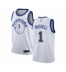 Youth Golden State Warriors #1 D'Angelo Russell Authentic White Hardwood Classics Basketball Jersey