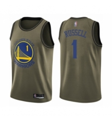 Youth Golden State Warriors #1 D'Angelo Russell Swingman Green Salute to Service Basketball Jersey