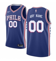 Men's Philadelphia 76ers Nike Blue Swingman Custom Jersey - Icon Edition