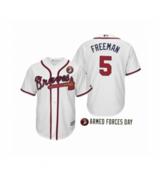 Men's 2019 Armed Forces Day Freddie Freeman #5 Atlanta Braves White Jersey