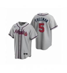 Men's Atlanta Braves #5 Freddie Freeman Nike Gray 2020 Replica Road Jersey