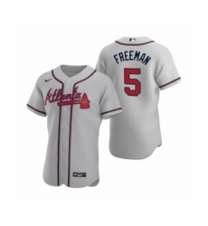 Men's Atlanta Braves #5 Freddie Freeman Nike Gray Authentic 2020 Road Jersey