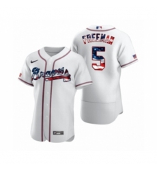 Men's Freddie Freeman #5 Atlanta Braves White 2020 Stars & Stripes 4th of July Jersey