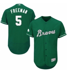 Men's Majestic Atlanta Braves #5 Freddie Freeman Green Celtic Flexbase Authentic Collection MLB Jersey