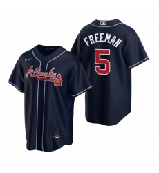 Men's Nike Atlanta Braves #5 Freddie Freeman Navy Alternate Stitched Baseball Jersey