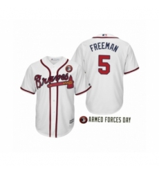 Women 2019 Armed Forces Day Freddie Freeman #5 Atlanta Braves White Jersey