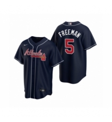 Women Atlanta Braves #5 Freddie Freeman Nike Navy 2020 Replica Alternate Jersey