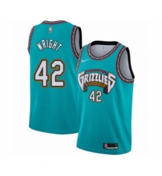 Men's Memphis Grizzlies #42 Lorenzen Wright Authentic Green Hardwood Classic Basketball Jersey