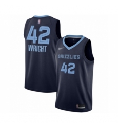 Women's Memphis Grizzlies #42 Lorenzen Wright Swingman Navy Blue Finished Basketball Jersey - Icon Edition