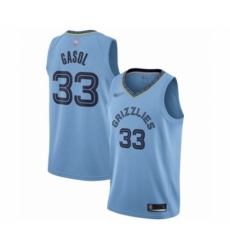 Men's Memphis Grizzlies #33 Marc Gasol Authentic Blue Finished Basketball Jersey Statement Edition