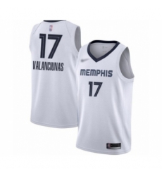 Men's Memphis Grizzlies #17 Jonas Valanciunas Authentic White Finished Basketball Jersey - Association Edition