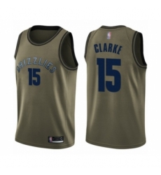Men's Memphis Grizzlies #15 Brandon Clarke Swingman Green Salute to Service Basketball Jersey