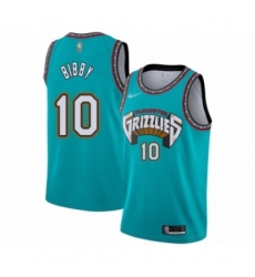 Men's Memphis Grizzlies #10 Mike Bibby Authentic Green Hardwood Classic Basketball Jersey