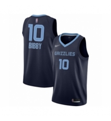 Men's Memphis Grizzlies #10 Mike Bibby Authentic Navy Blue Finished Basketball Jersey - Icon Edition
