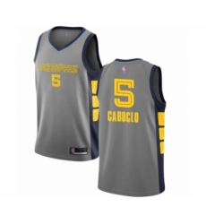 Men's Memphis Grizzlies #5 Bruno Caboclo Authentic Gray Basketball Jersey - City Edition