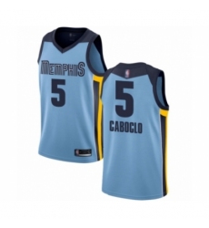 Men's Memphis Grizzlies #5 Bruno Caboclo Authentic Light Blue Basketball Jersey Statement Edition