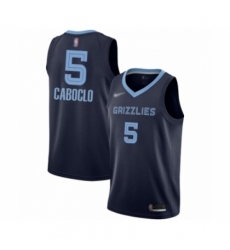 Men's Memphis Grizzlies #5 Bruno Caboclo Authentic Navy Blue Finished Basketball Jersey - Icon Edition