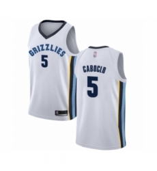 Men's Memphis Grizzlies #5 Bruno Caboclo Authentic White Basketball Jersey - Association Edition