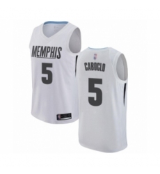 Men's Memphis Grizzlies #5 Bruno Caboclo Authentic White Basketball Jersey - City Edition