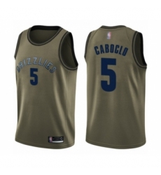 Men's Memphis Grizzlies #5 Bruno Caboclo Swingman Green Salute to Service Basketball Jersey