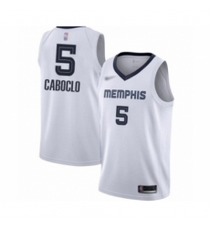 Women's Memphis Grizzlies #5 Bruno Caboclo Swingman White Finished Basketball Jersey - Association Edition