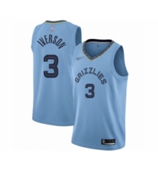 Youth Memphis Grizzlies #3 Allen Iverson Swingman Blue Finished Basketball Jersey Statement Edition
